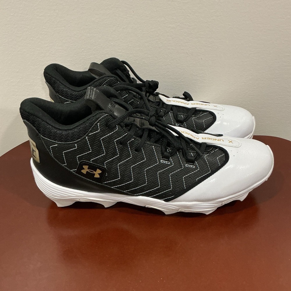 New Under Armour Harper 9 Pro TPU Baseball Size 14‎ Cleats Black White